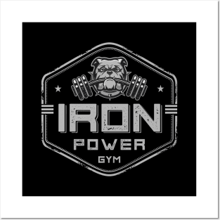 Iron Bulldog Gym gray Posters and Art